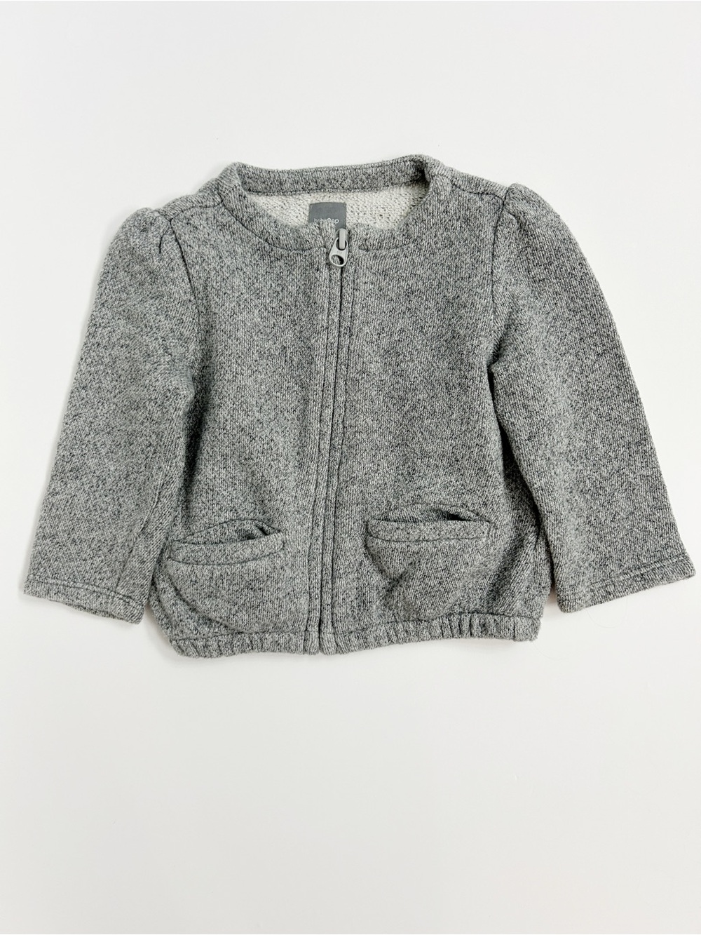 Baby Gap Charcoal Marled Sweater Fleece Zip Jacket Size 12-18 Months